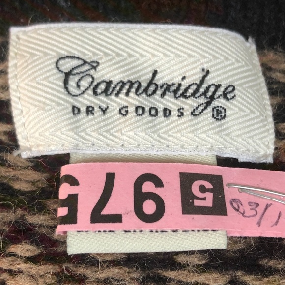 Cambridge Dry Goods Tan and Black Zip Front Cardigan Sweater Medium - Picture 4 of 6